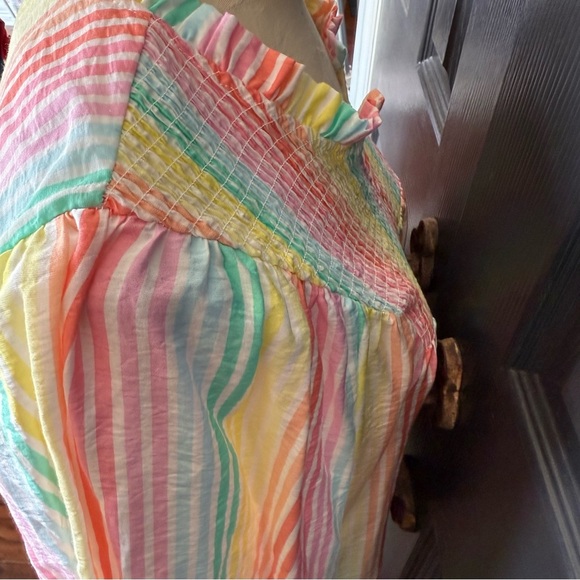 Michelle McDowell AMELIA PASTEL STRIPE TUNIC DRESS L - Picture 6 of 10